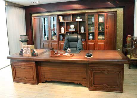 全实木办公家具批发中式实木班台如意白蜡木系列大班桌